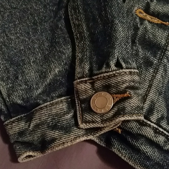 Jrs Sz M  Studded Denim Jean Jacket - Picture 5 of 8